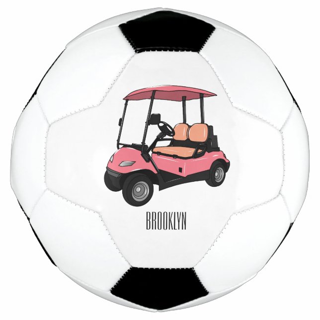 Golf cart / golf buggy cartoon illustration football (Front)
