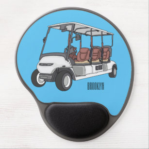 Golf cart / golf buggy cartoon illustration  gel mouse mat