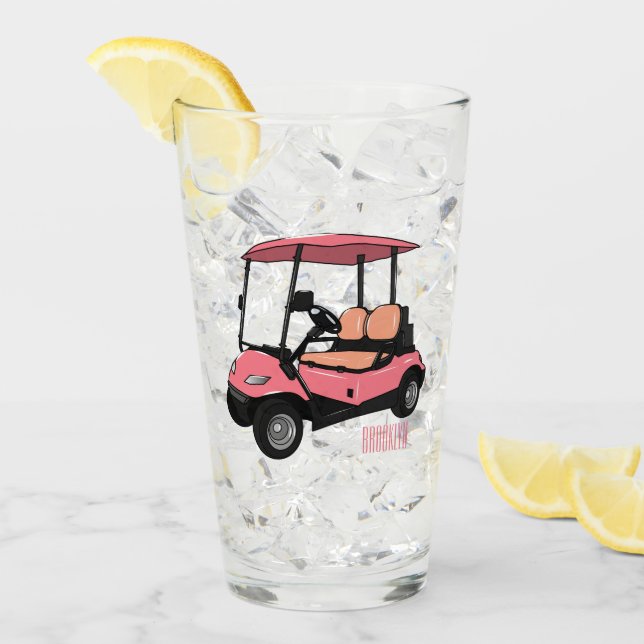 Golf cart / golf buggy cartoon illustration glass (Front Ice)