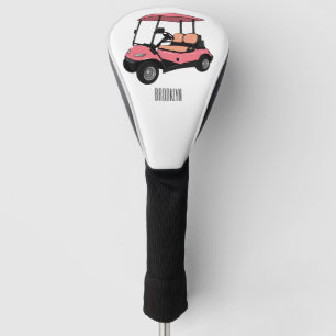 Golf cart / golf buggy cartoon illustration golf head cover