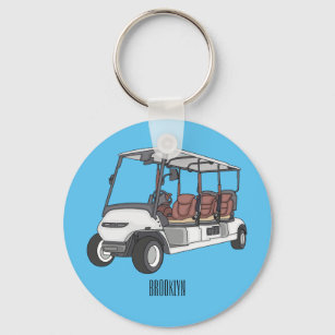 Golf cart / golf buggy cartoon illustration  key ring