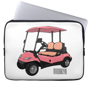 Golf cart / golf buggy cartoon illustration laptop sleeve