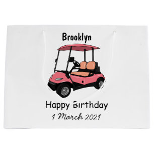 Golf cart / golf buggy cartoon illustration large gift bag