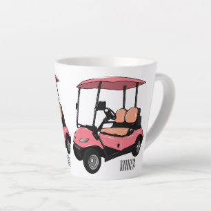 Golf cart / golf buggy cartoon illustration latte mug