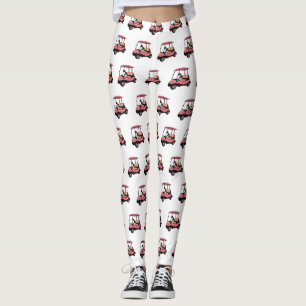 Golf cart / golf buggy cartoon illustration leggings