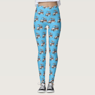 Golf cart / golf buggy cartoon illustration leggings