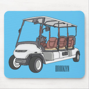 Golf cart / golf buggy cartoon illustration mouse mat