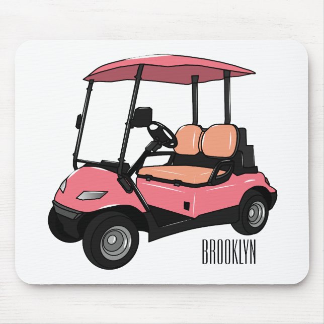 Golf cart / golf buggy cartoon illustration mouse mat (Front)