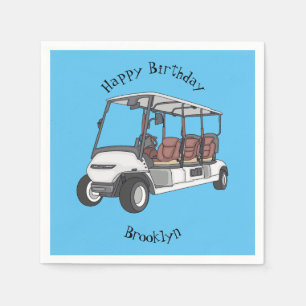 Golf cart / golf buggy cartoon illustration  napkin