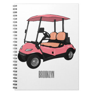 Golf cart / golf buggy cartoon illustration notebook