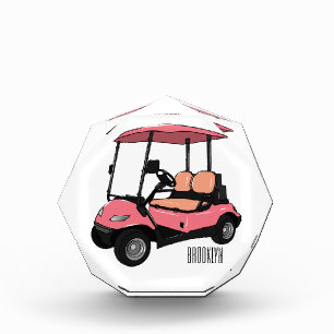 Golf cart / golf buggy cartoon illustration photo block