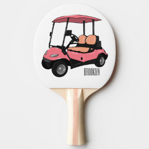 Golf cart / golf buggy cartoon illustration ping pong paddle