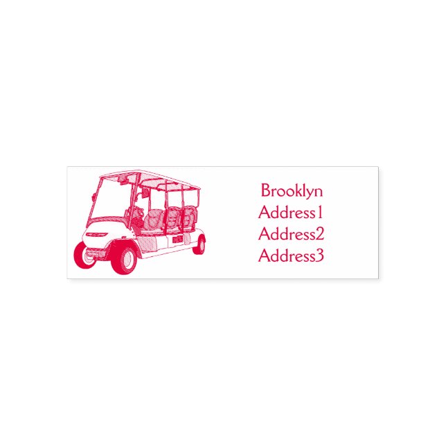 Golf cart / golf buggy cartoon illustration  self-inking stamp (Design)