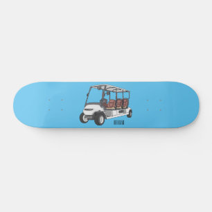 Golf cart / golf buggy cartoon illustration  skateboard