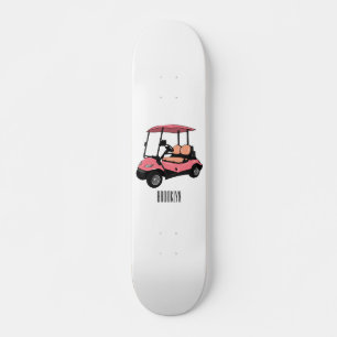 Golf cart / golf buggy cartoon illustration skateboard