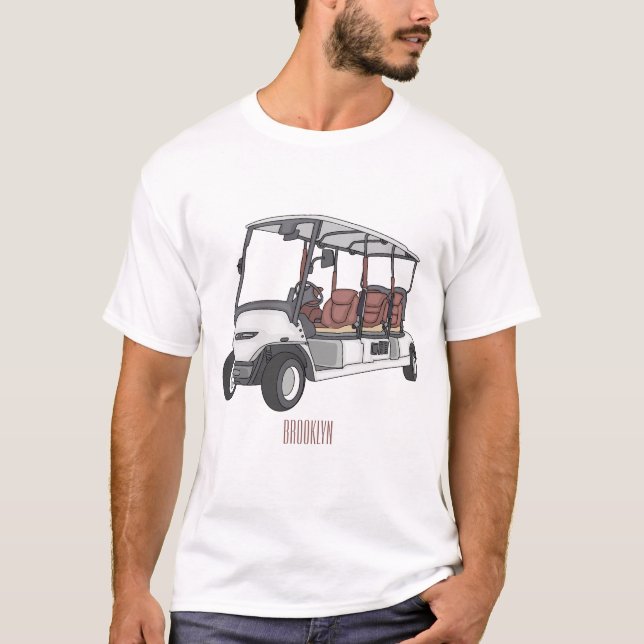Golf cart / golf buggy cartoon illustration T-Shirt (Front)