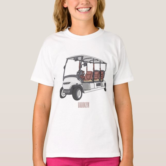 Golf cart / golf buggy cartoon illustration  T-Shirt (Front)