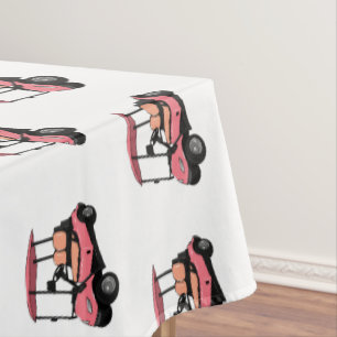 Golf cart / golf buggy cartoon illustration tablecloth