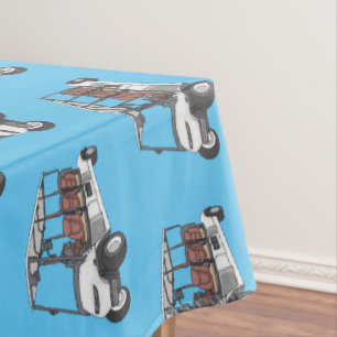 Golf cart / golf buggy cartoon illustration tablecloth