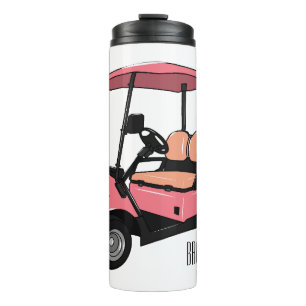 Golf cart / golf buggy cartoon illustration thermal tumbler