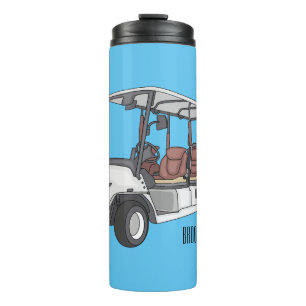 Golf cart / golf buggy cartoon illustration thermal tumbler