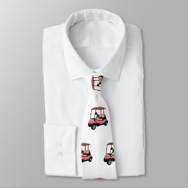 Golf cart / golf buggy cartoon illustration tie (Tied)