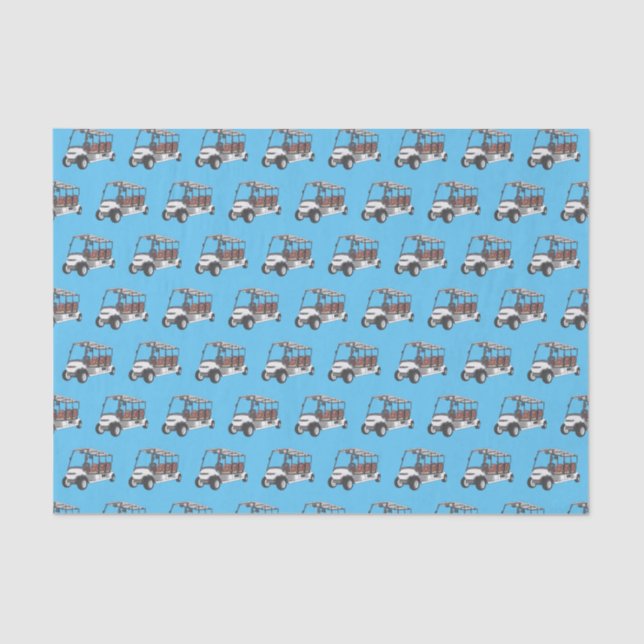 Golf cart / golf buggy cartoon illustration  tissue paper (Front)