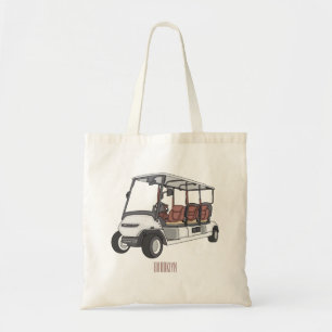 Golf cart / golf buggy cartoon illustration tote bag