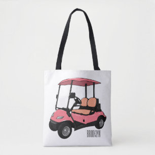 Golf cart / golf buggy cartoon illustration tote bag