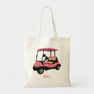 Golf cart / golf buggy cartoon illustration tote bag