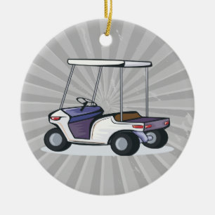 golf cart graphic ceramic tree decoration