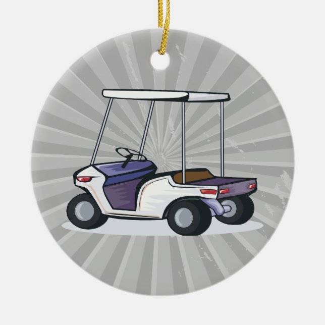 golf cart graphic ceramic tree decoration (Front)