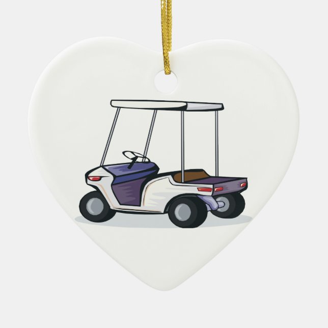 golf cart graphic ceramic tree decoration (Front)