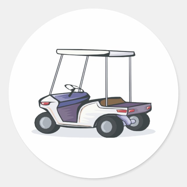 golf cart graphic classic round sticker (Front)
