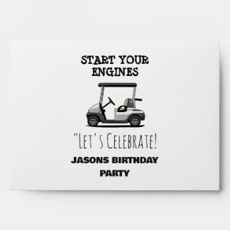 Golf Cart Green Fairway Boys Birthday Envelope