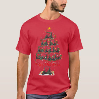 Golf Cart Lover Xmas Lighting Santa Golf Cart Chri T-Shirt