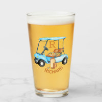 Golf Cart Monogram First Name Fun Beer 