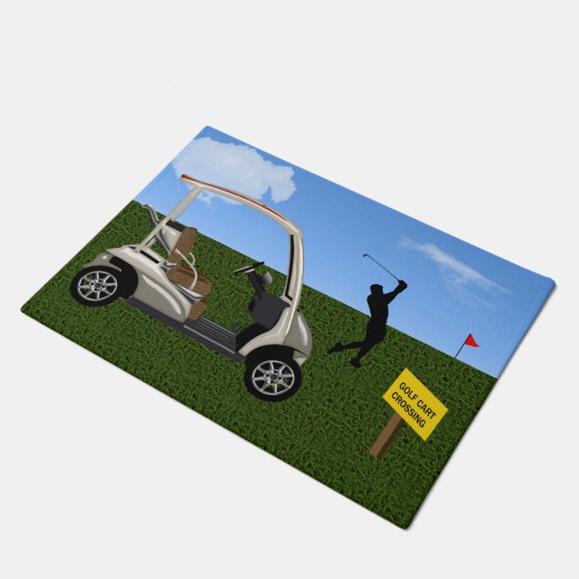 Golf Cart on the Fairway Doormat (Angled)