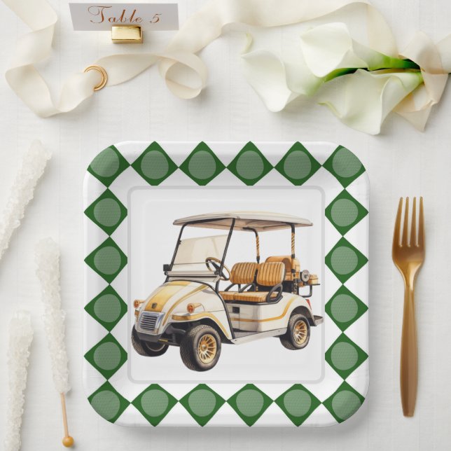 Golf  cart paper plate (Wedding)