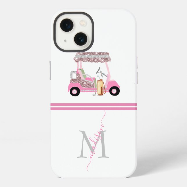 Golf Cart Personalized Name iPhone Case (Back)