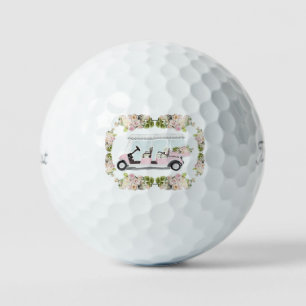 Golf Cart Pink Floral Balls
