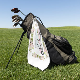 Golf Cart Pink Floral Towel