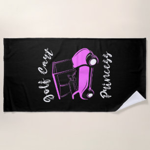 Golf Cart Princess Golf Cart Golfer Girls Beach Towel