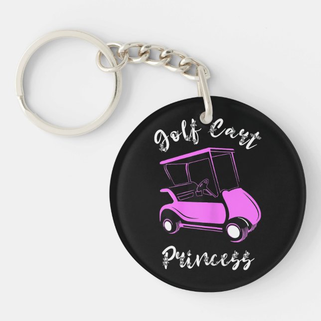 Golf Cart Princess Golf Cart Golfer Girls Key Ring (Front)