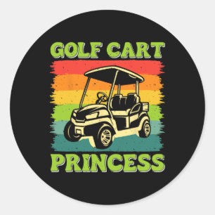 Golf Cart Princess Golf Sports Player Lover Golfer Classic Round Sticker