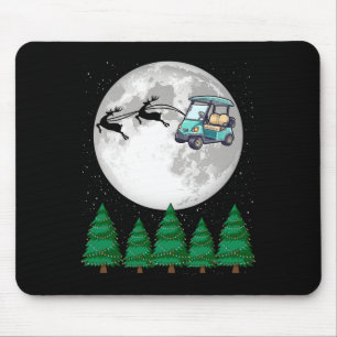 Golf Cart Santa Christmas Sleigh - Funny Golf Cart Mouse Mat