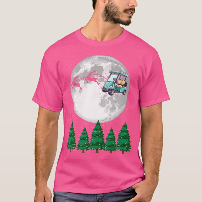 Golf Cart Santa Christmas Sleigh Funny Golf Cart X T-Shirt (Front)
