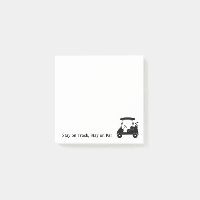 Golf Cart Stay on Track, Stay on Par Post-it Notes (Front)
