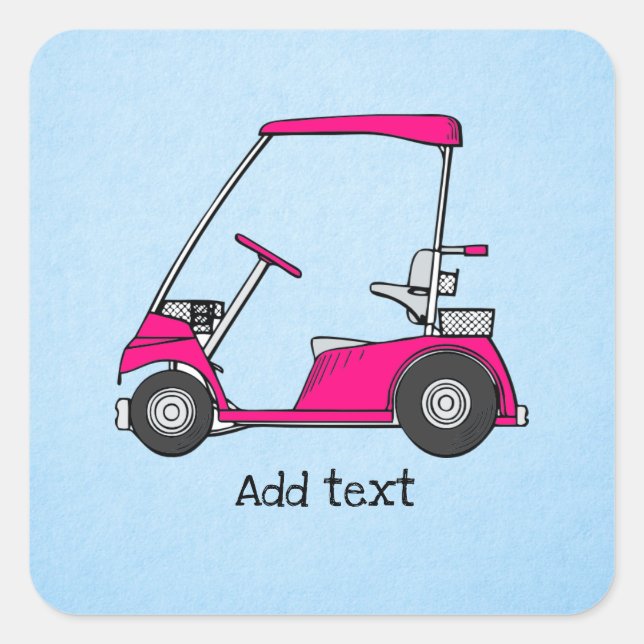 Golf Cart template, Square Sticker (Front)