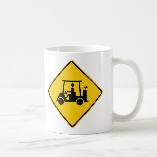 Golf Cart Traffic Highway Sign Coffee Mug (Right)